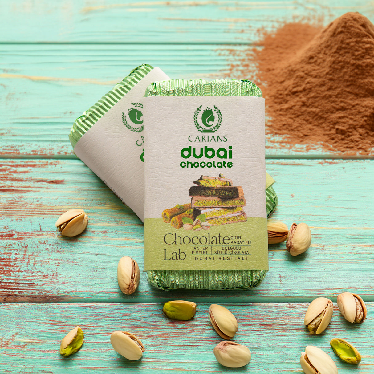 The Best Dubai Chocolate with Pistachio, 2 Pack
