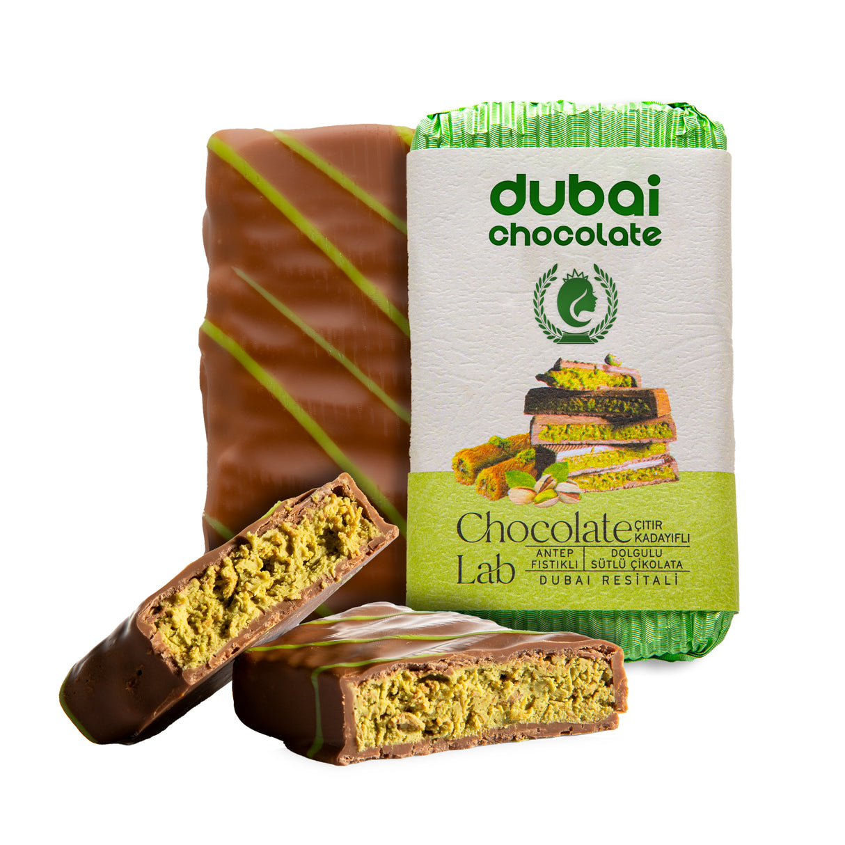 The Best Dubai Chocolate with Pistachio, 2 Pack