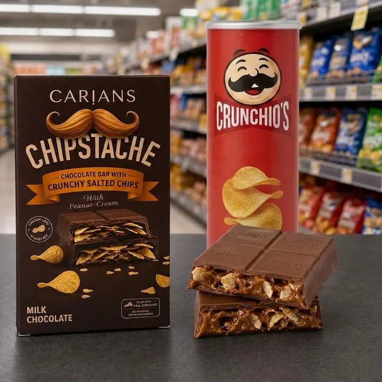 Chipstache Pringles Chips and Chocolate Bar 4.6 oz (130g)