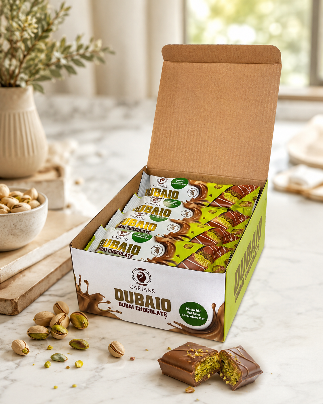 Carian’s Dubaio Pistachio Baklava Chocolate Bar