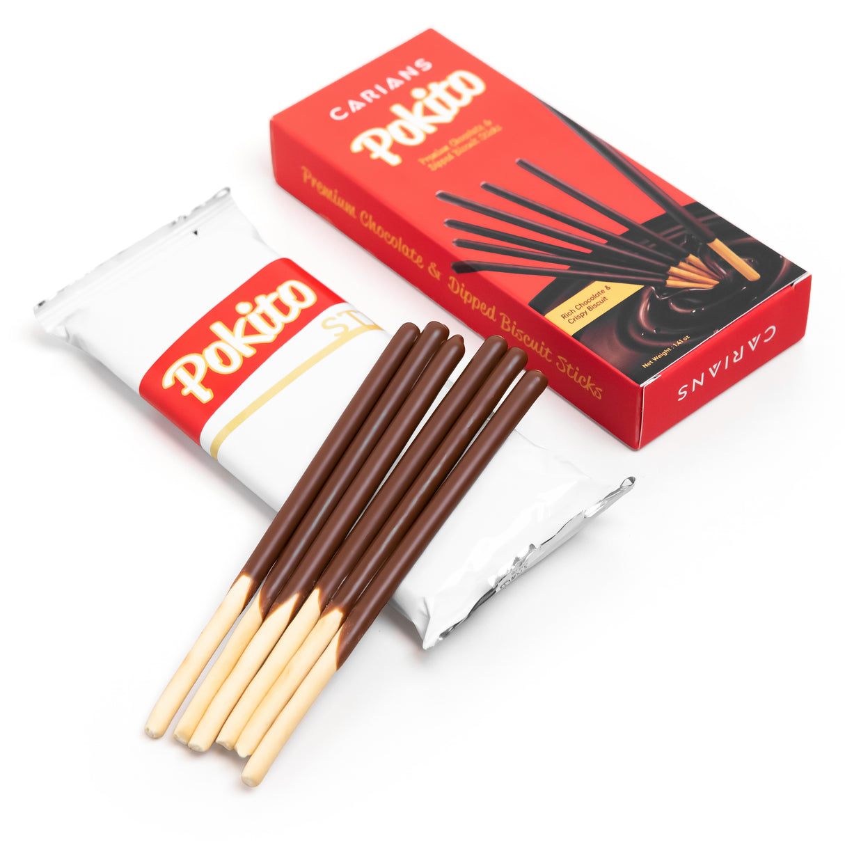 Pokito Chocolate & Dipped Biscuit Sticks 1.41oz (40gr)