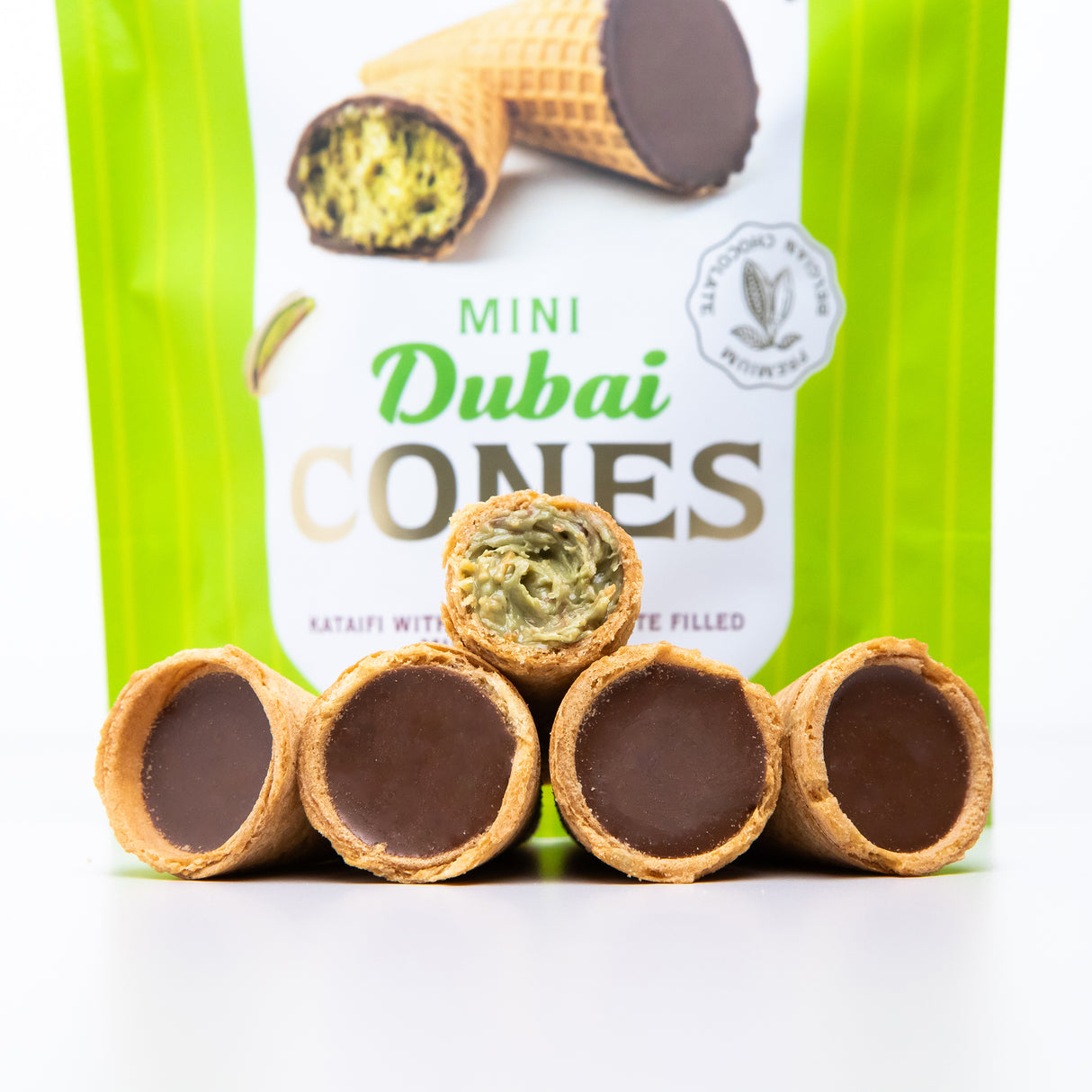 Dubai Chocolate Bite Size Mini Cones - (12 Packs)