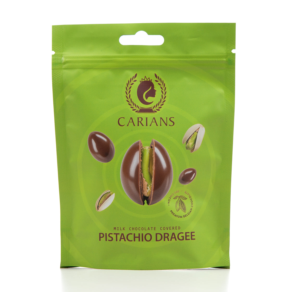 Chocolate Covered Pistachio Dragee Candy (12 Pack)