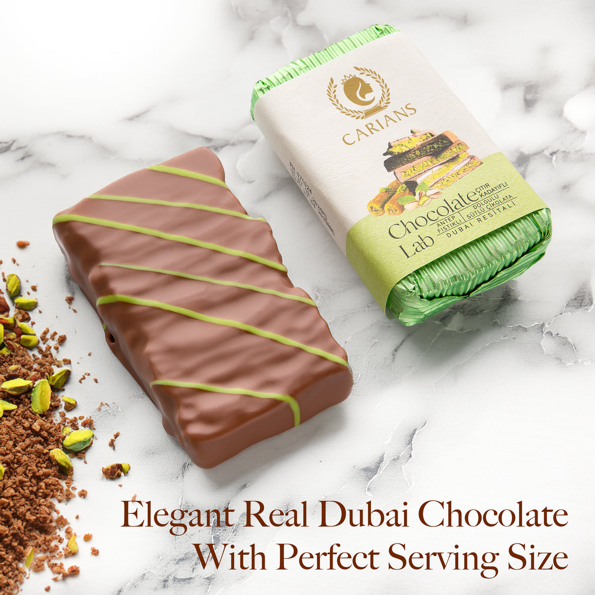 The Best Dubai Chocolate with Pistachio, 2 Pack