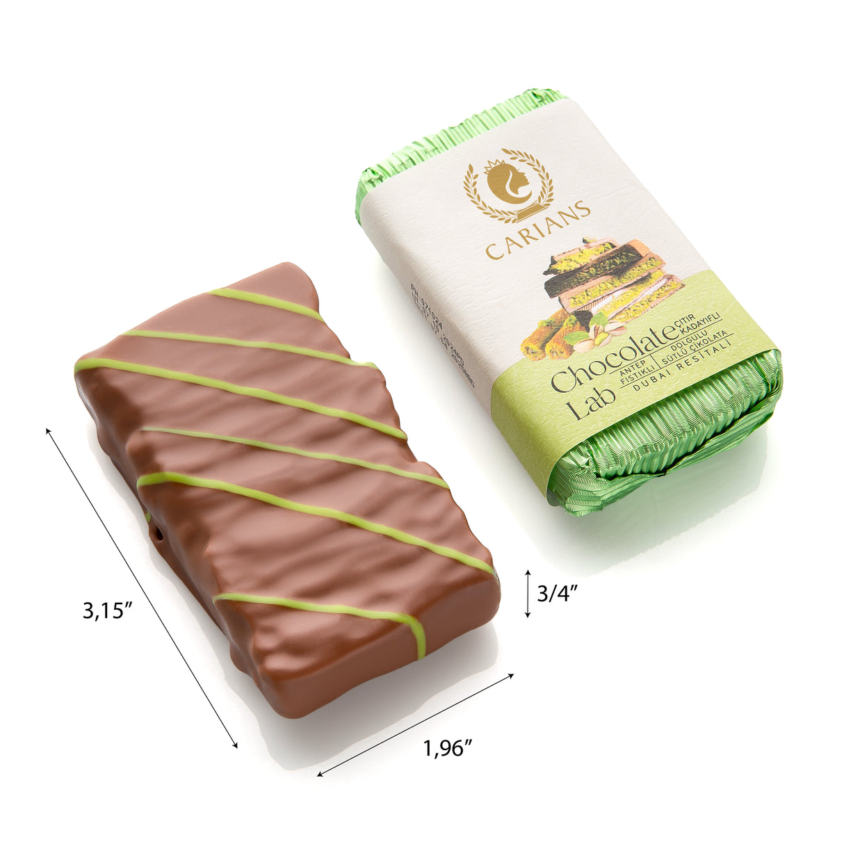 The Best Dubai Chocolate with Pistachio, 2 Pack
