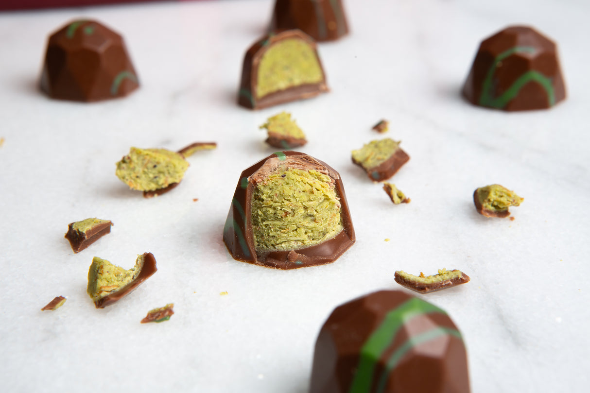 Viral Dubai Chocolate Gift Box with Gold Ribbon Wrapped