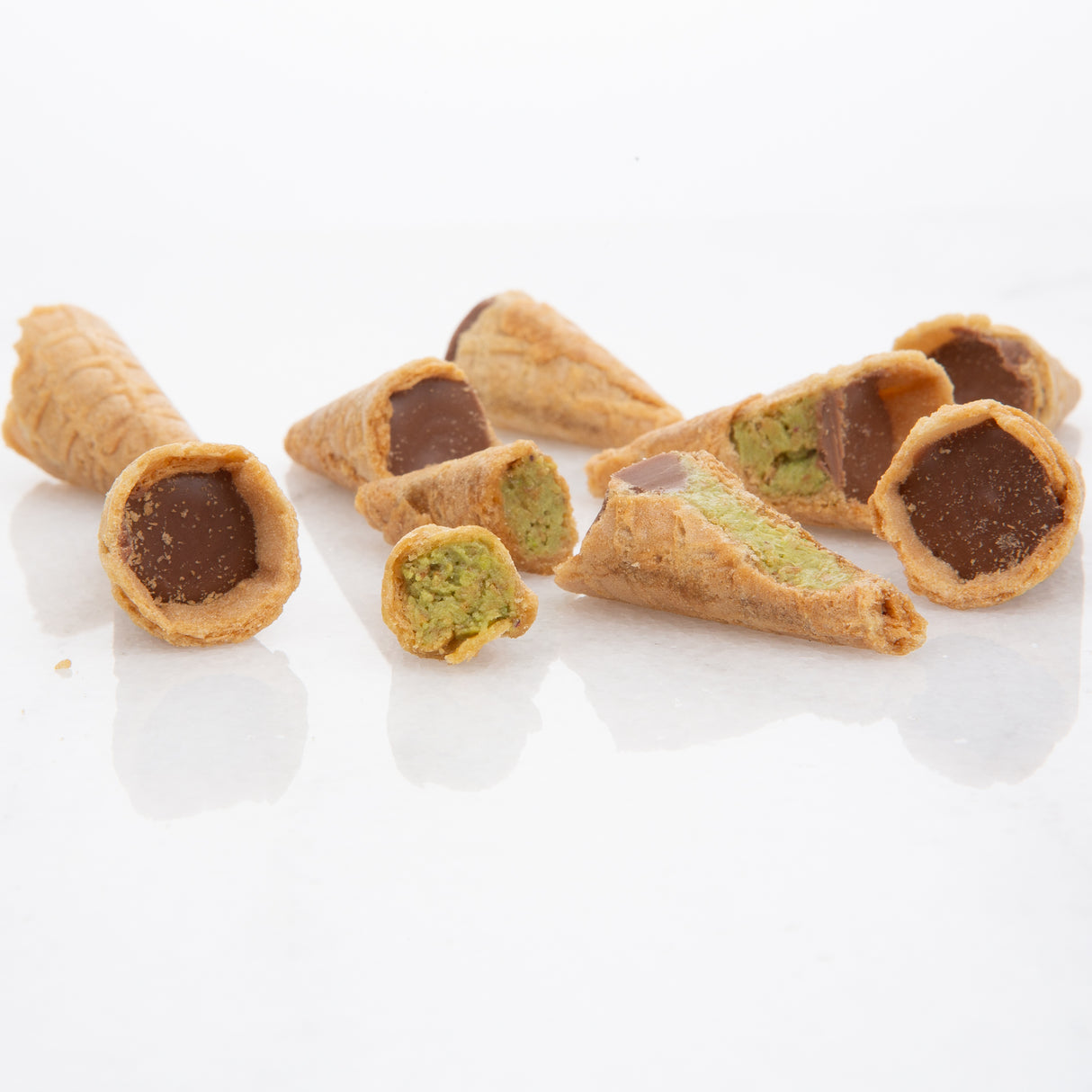 Dubai Chocolate Bite Size Mini Cones - 12 Packs in 1 Case