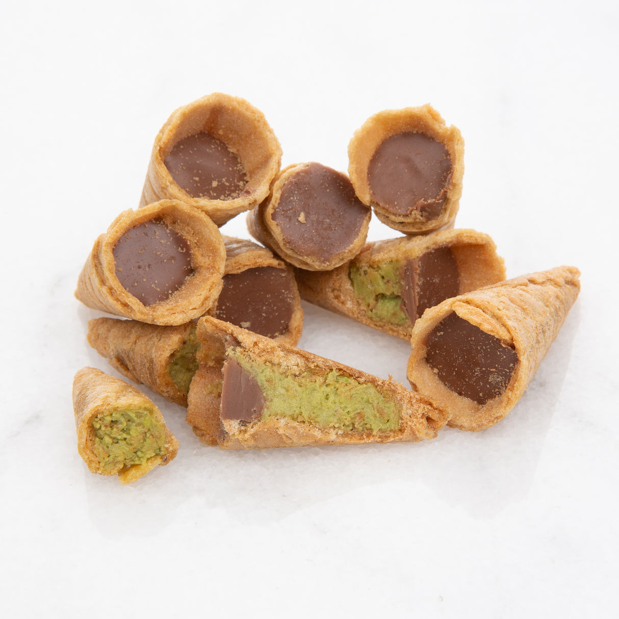 Dubai Chocolate Bite Size Mini Cones - 12 Packs in 1 Case