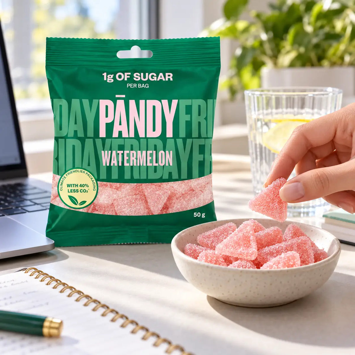 Pändy Watermelon – Low-Sugar Swedish Gummy Candy (5 Pack)