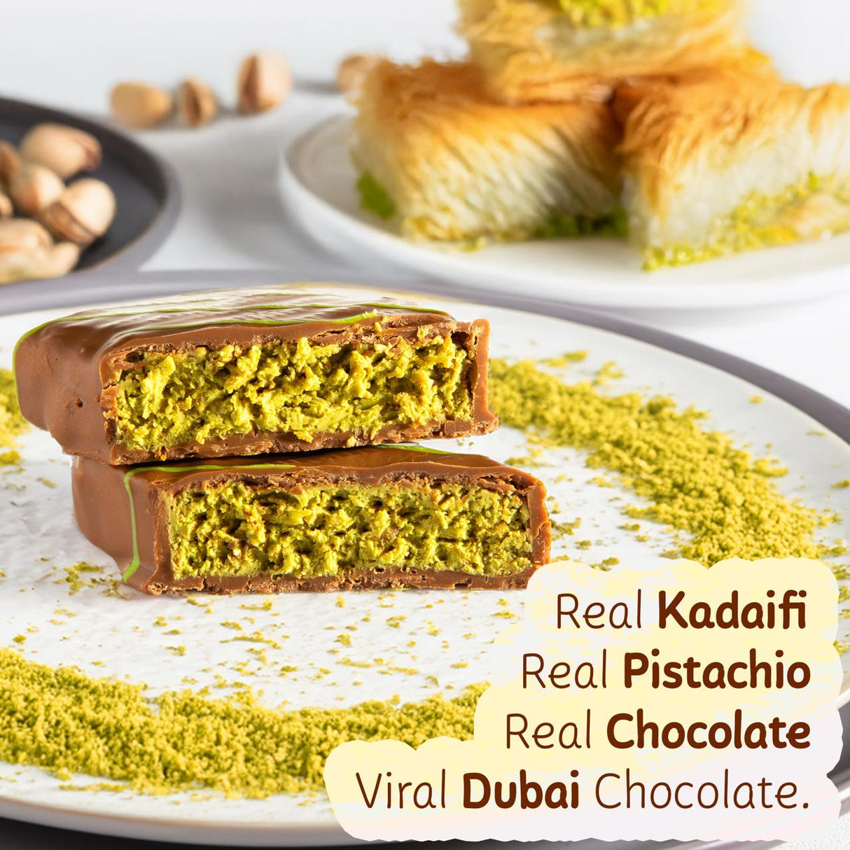 The Best Dubai Chocolate with Pistachio, 2 Pack