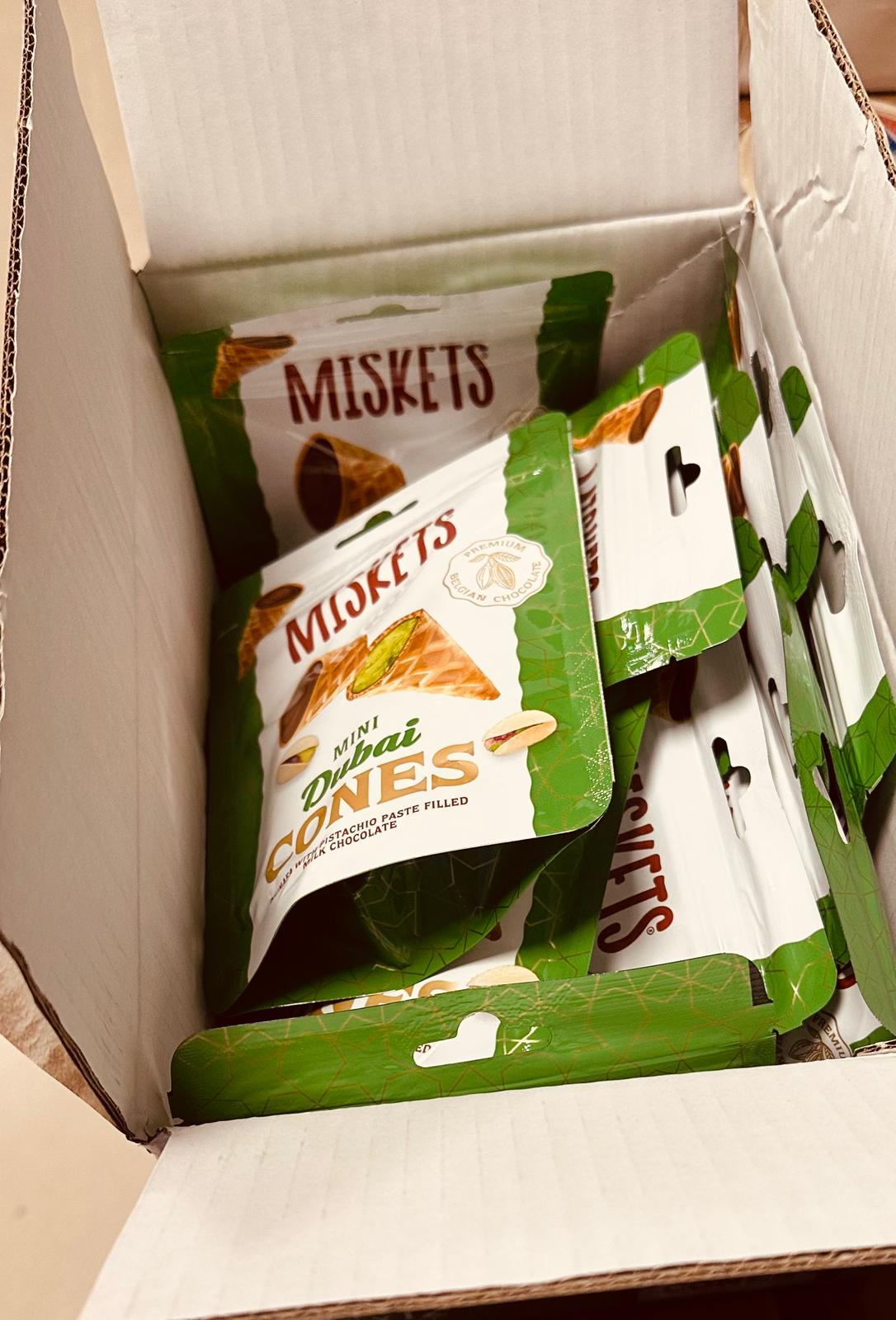 Dubai Chocolate Bite Size Mini Cones - 12 Packs in 1 Case