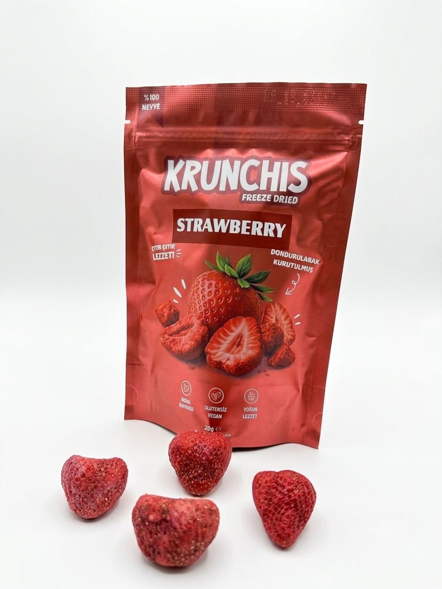 Carians Freeze Dried Strawberry– 0.7oz (20g) equal to 7.1 Oz Fresh Fruit