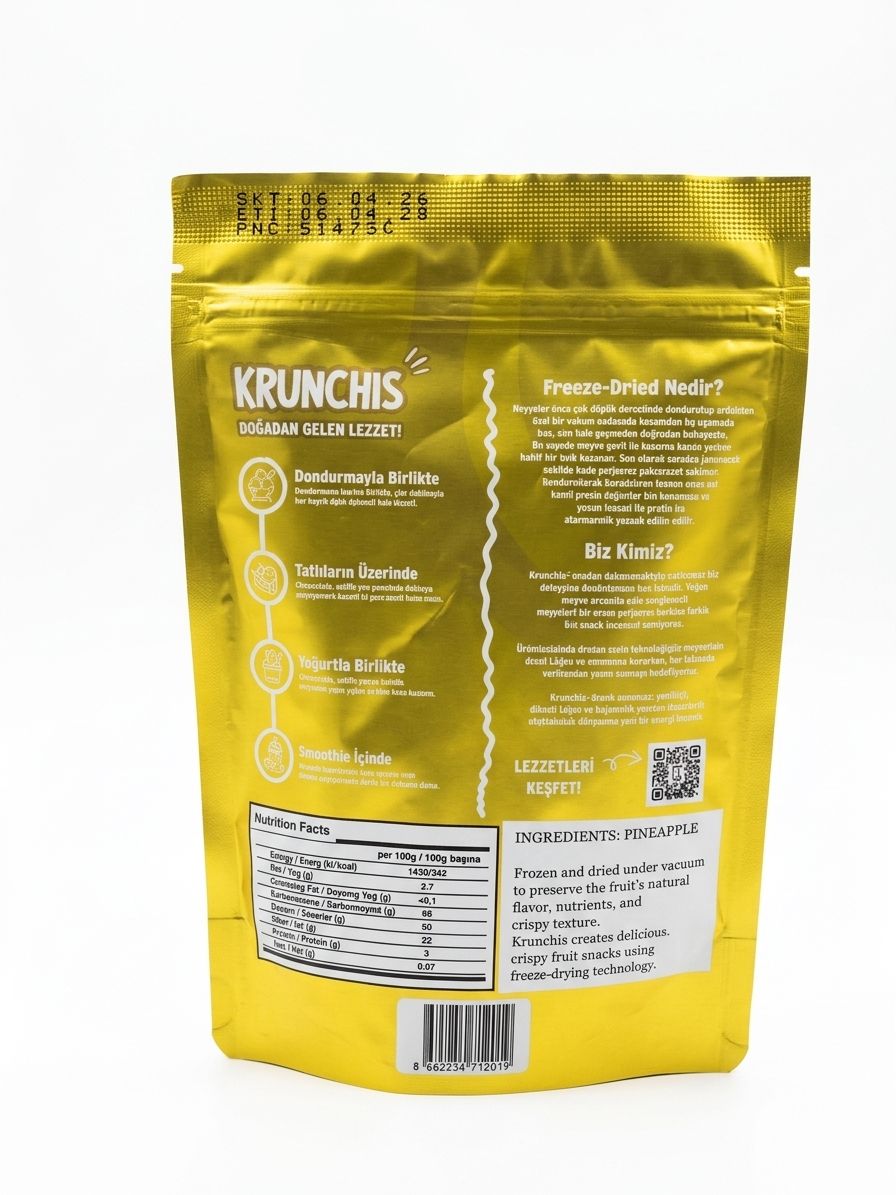 Carians Freeze Dried–Pineapple 0.7oz (20g) equal to 7.1 Oz Fresh Fruit