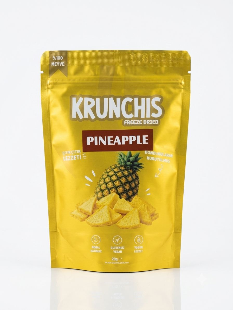Carians Freeze Dried–Pineapple 0.7oz (20g) equal to 7.1 Oz Fresh Fruit