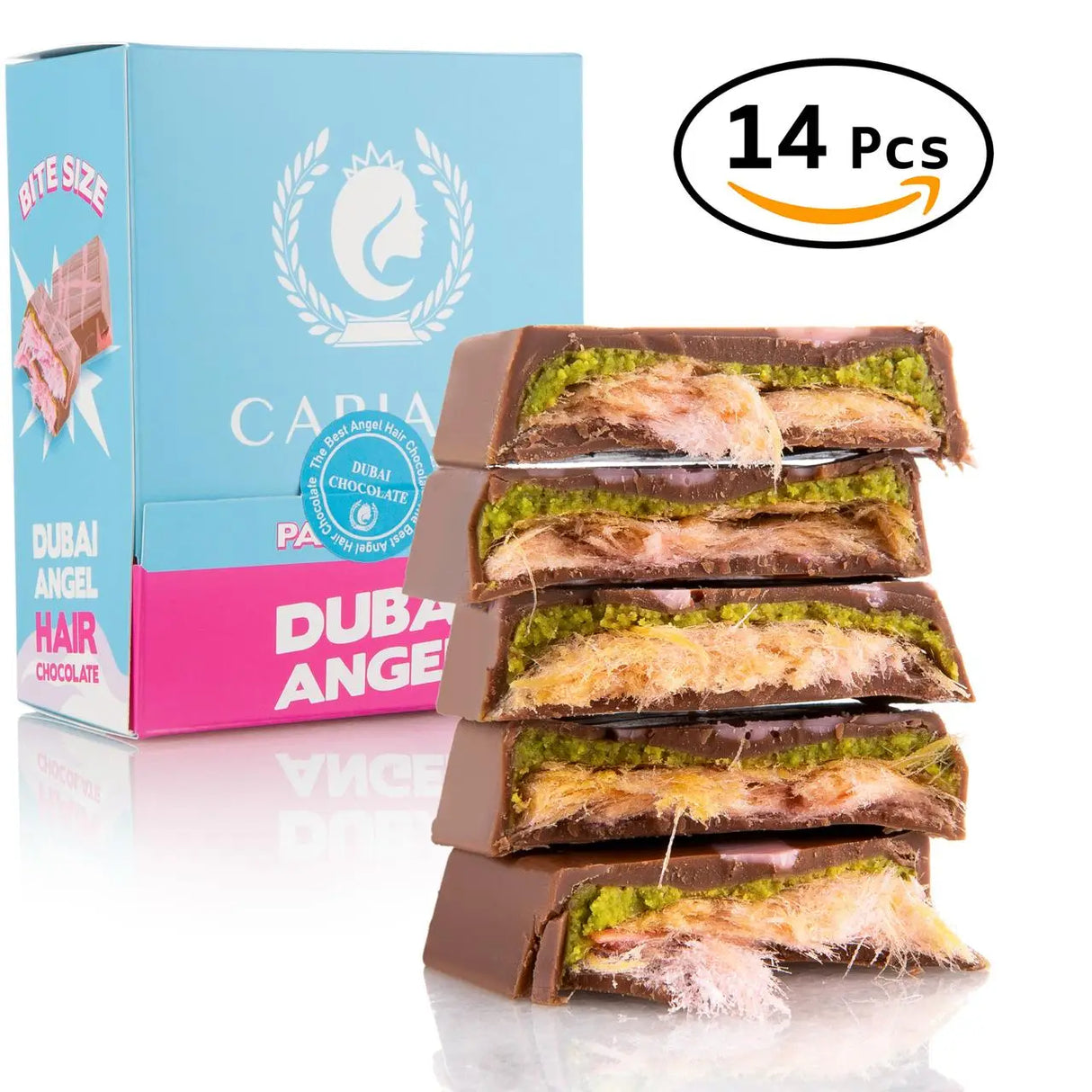 Angel Hair Dubai Chocolate Bite Size Party Box  - 14 Piece