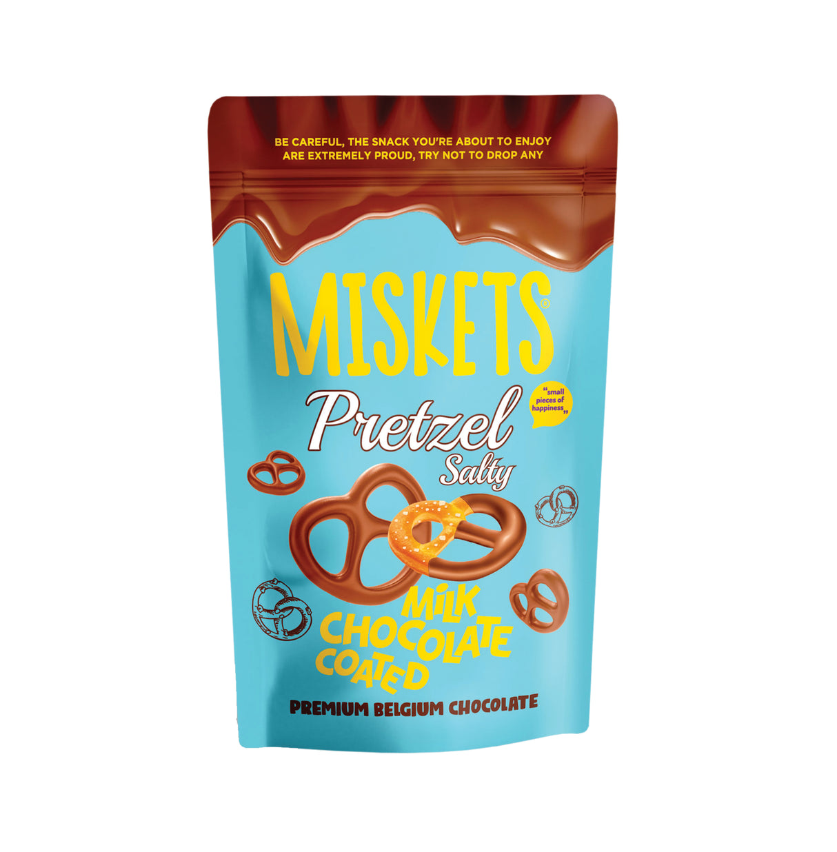 Chocolate Coated Mini Pretzel - 12 Packs in 1 Colli