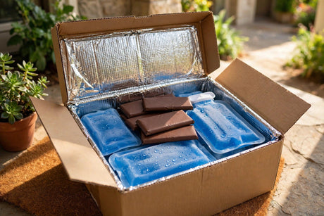 Dubai chocolate bar with pistachio and kataifi filling from Carian's Bistro, a heat-sensitive chocolate that needs careful warm-weather storage