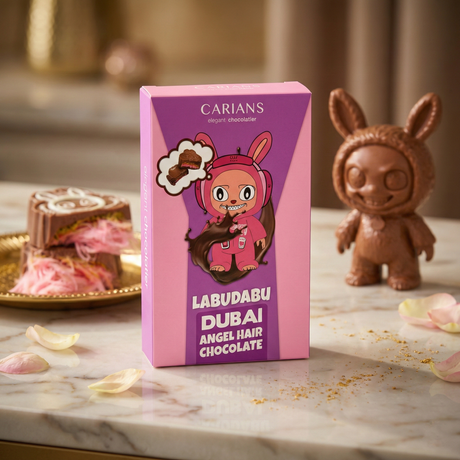 Viral Cartoon Angel Hair Dubai Chocolate Bar - Pink Cotton Candy