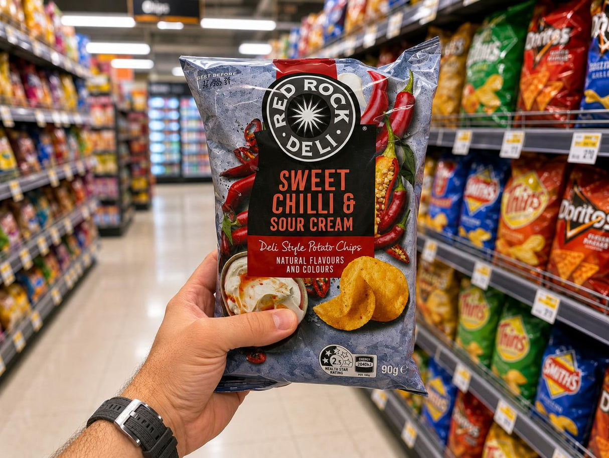 Australian Red Rock Deli Potato Chips Sweet Chilli And Sour Cream 3.17 oz (90g)