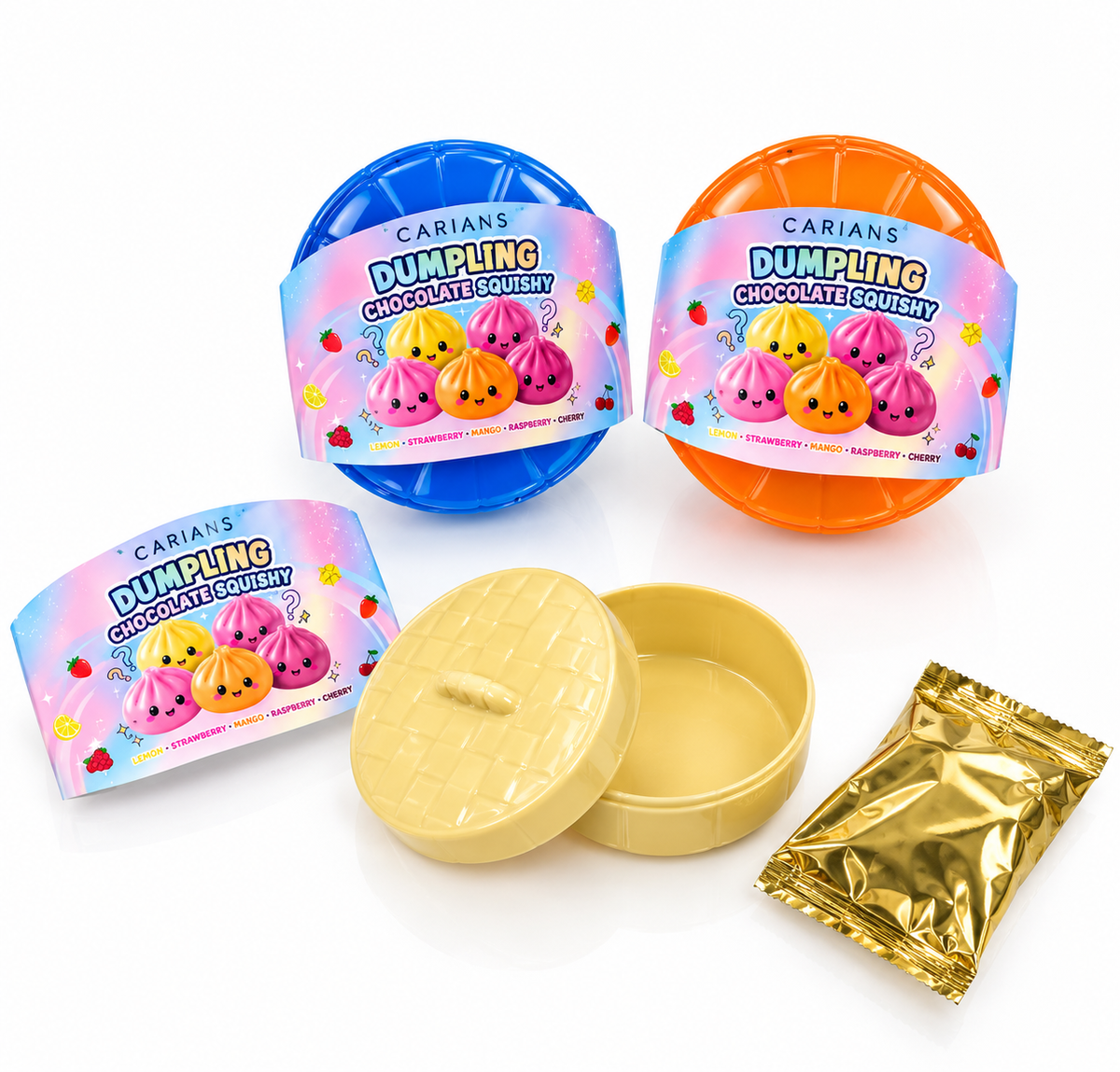 Dumpling Chocolate Squishy – Mystery Strawberry, Banana or Caramel Flavor