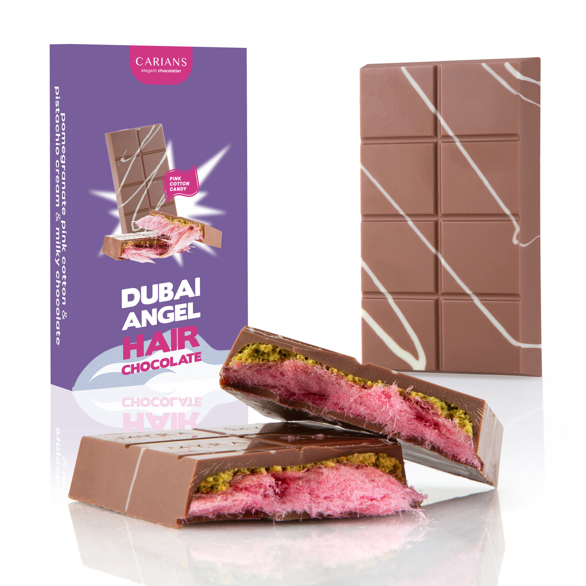 Viral Angel Hair Dubai Chocolate Bar - Pink Cotton Candy