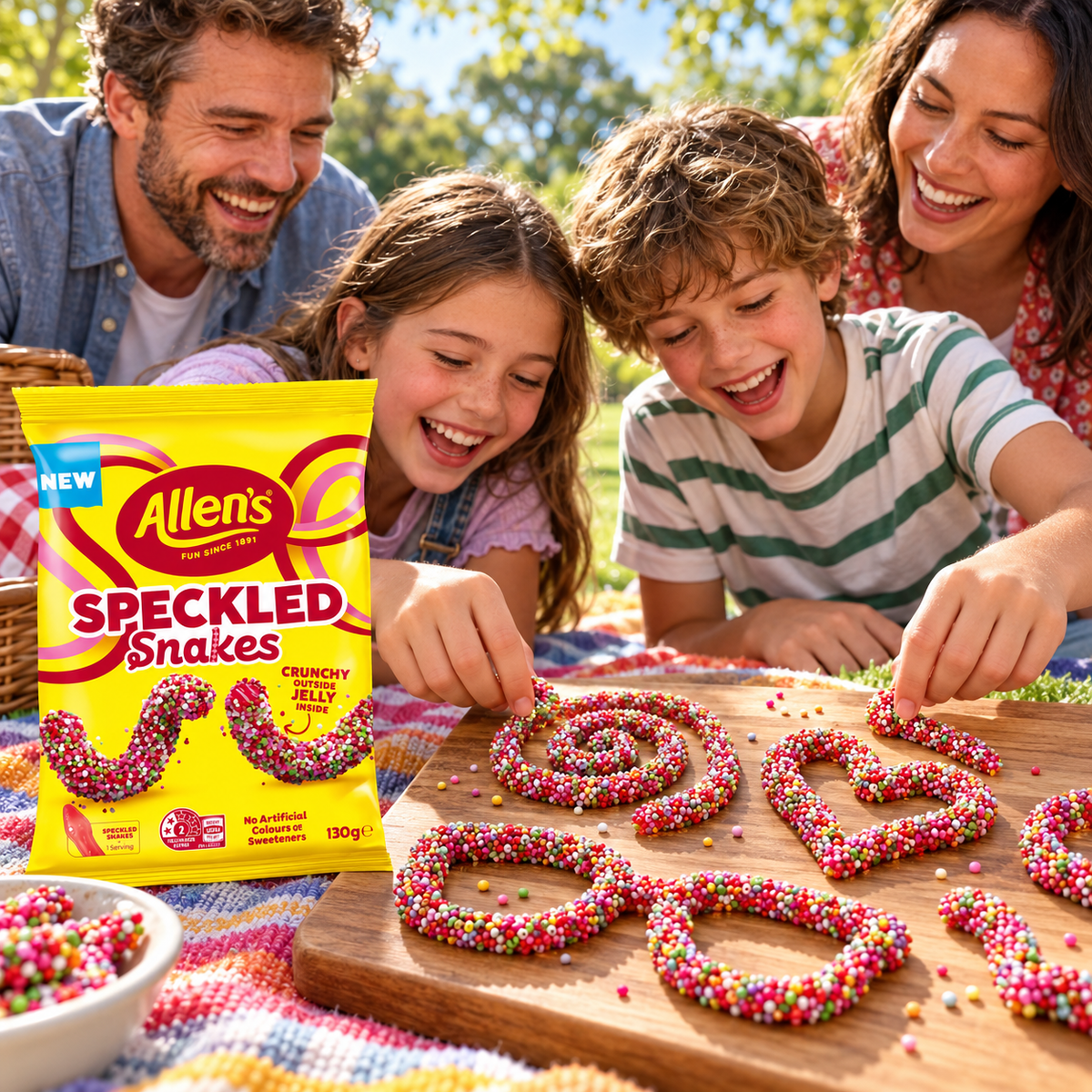 Allen’s Speckled Snakes Crunchy Jelly Candy – 130 g