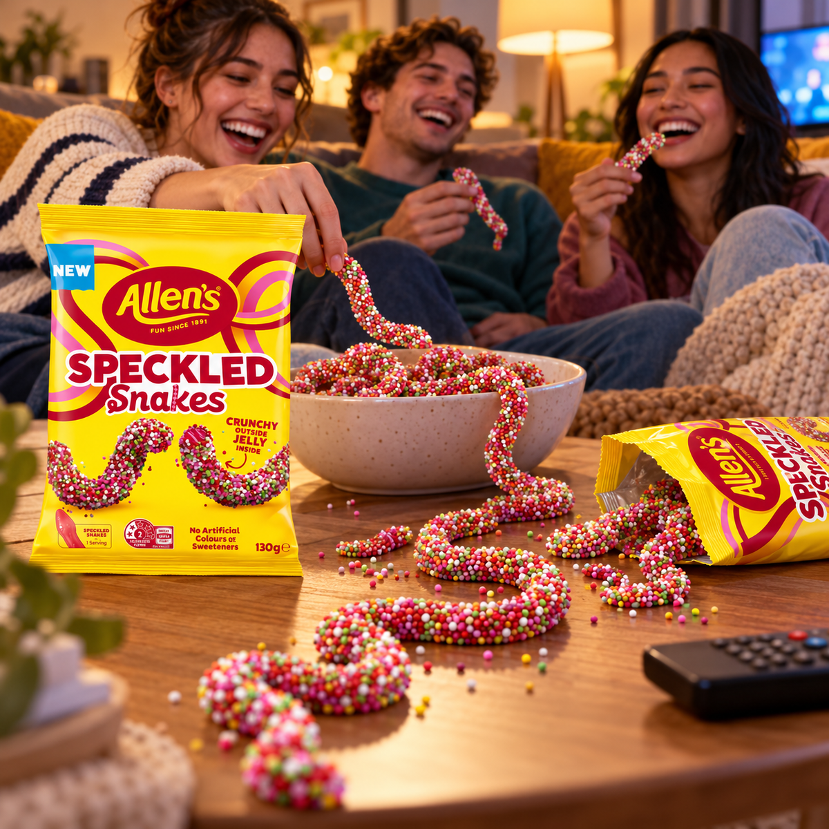 Allen’s Speckled Snakes Crunchy Jelly Candy – 130 g