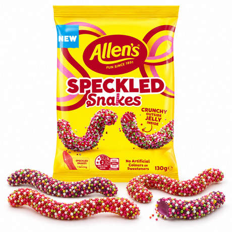 Allen’s Speckled Snakes Crunchy Jelly Candy – 130 g