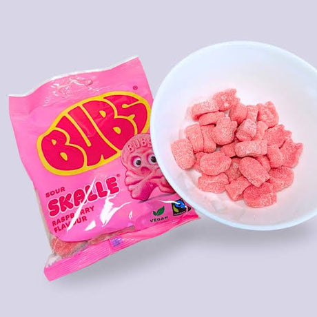 BUBS Raspberry Skalle Foam Sweedish Candy (5 Pack)