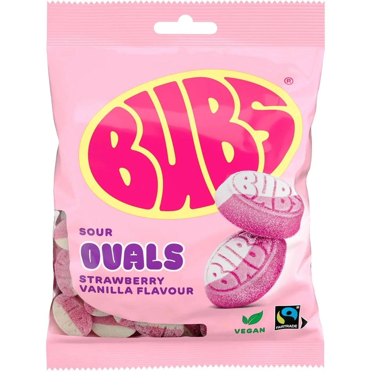 BUBS Sour Oval Strawberry & Vanilla Candy (5 Pack)