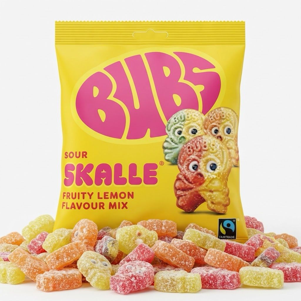 BUBS Sour Skalle Fruity Flavour Mix – Vegan Swedish Candy (5 Pack)