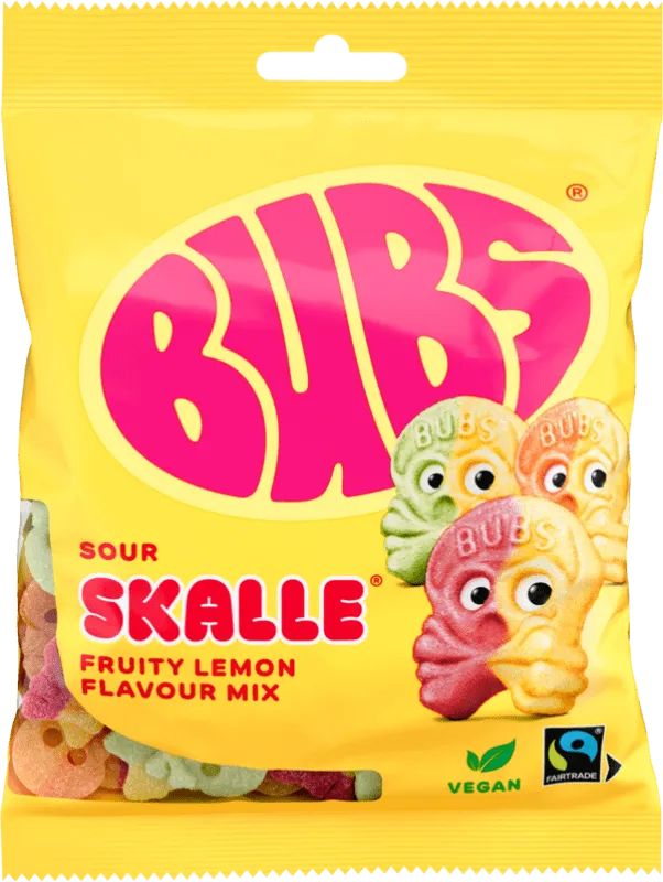 BUBS Sour Skalle Fruity Flavour Mix – Vegan Swedish Candy (5 Pack)
