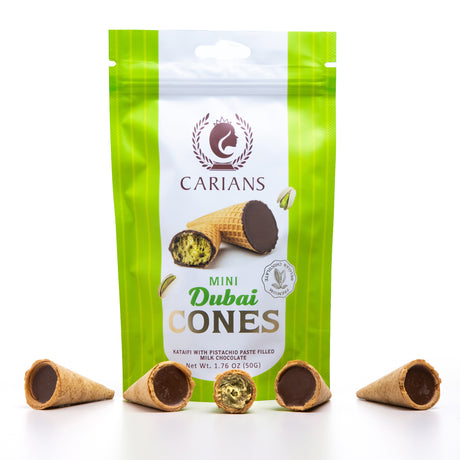 Dubai Chocolate Bite Size Mini Cones - (12 Packs)