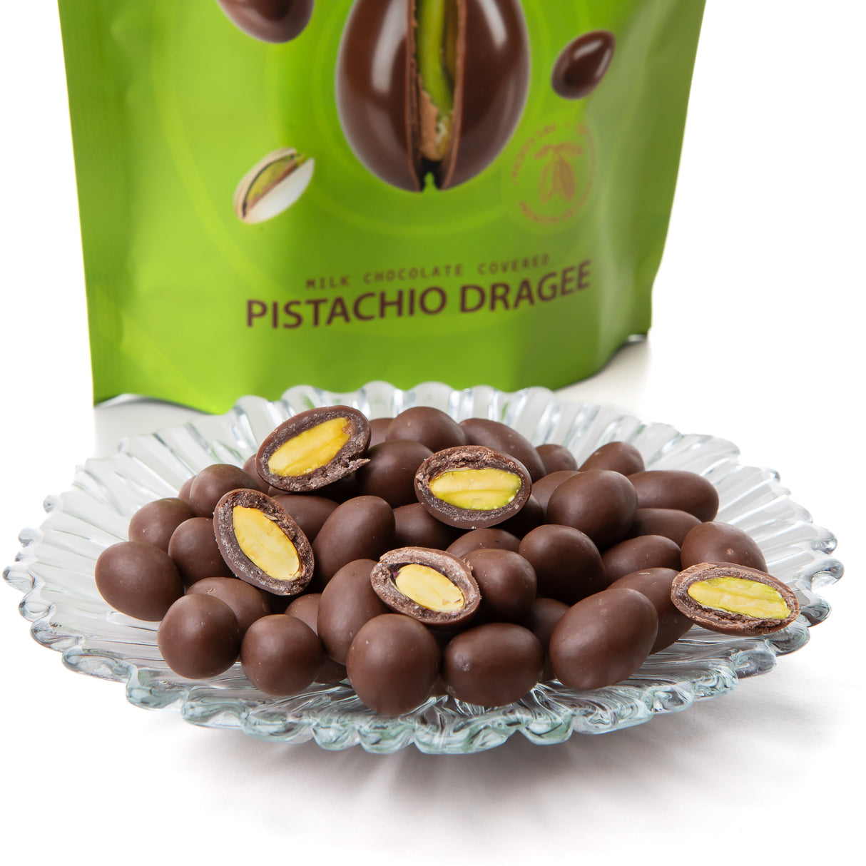 Chocolate Covered Pistachio Dragee Candy (12 Pack)