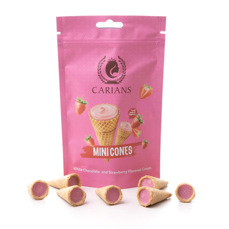 Milky Chocolate Strawberry Mini Cones (12 Pack)