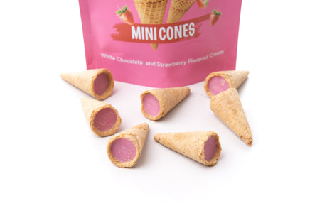 Milky Chocolate Strawberry Mini Cones (12 Pack)