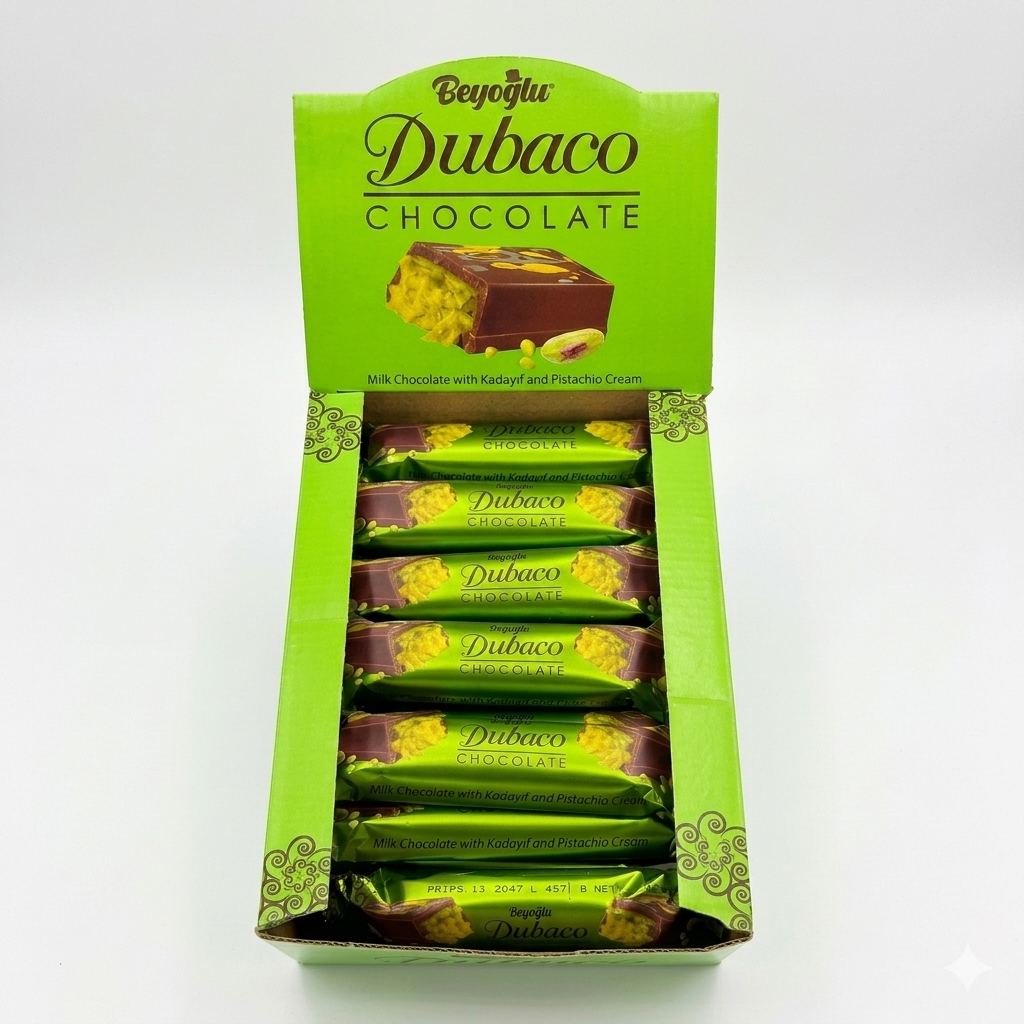 Carian Dubai Chocolate Bar Pistachio Viral Knafeh Dubai - 24 Piece