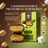 CARIAN'S Korean Dubai Chocolate Chewy Cookie - Chew the Art of Fusion, Premium Pistachio Cream and Soft Marshmallow Center, Gourmet Milk Chocolate Covered Treats, Eastern Flavors Premium Gift 2.54oz