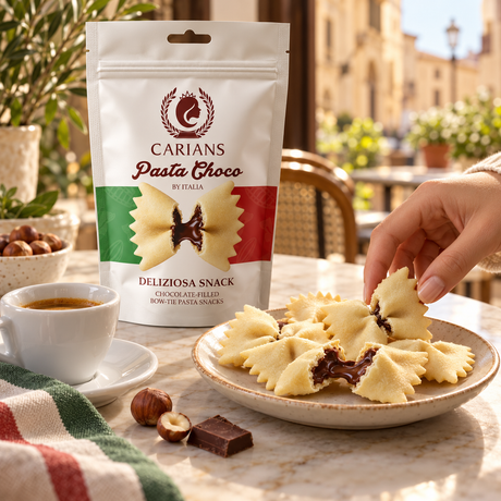 Carians Pasta Choco – Chocolate-Filled Bow-Tie Pasta Candy