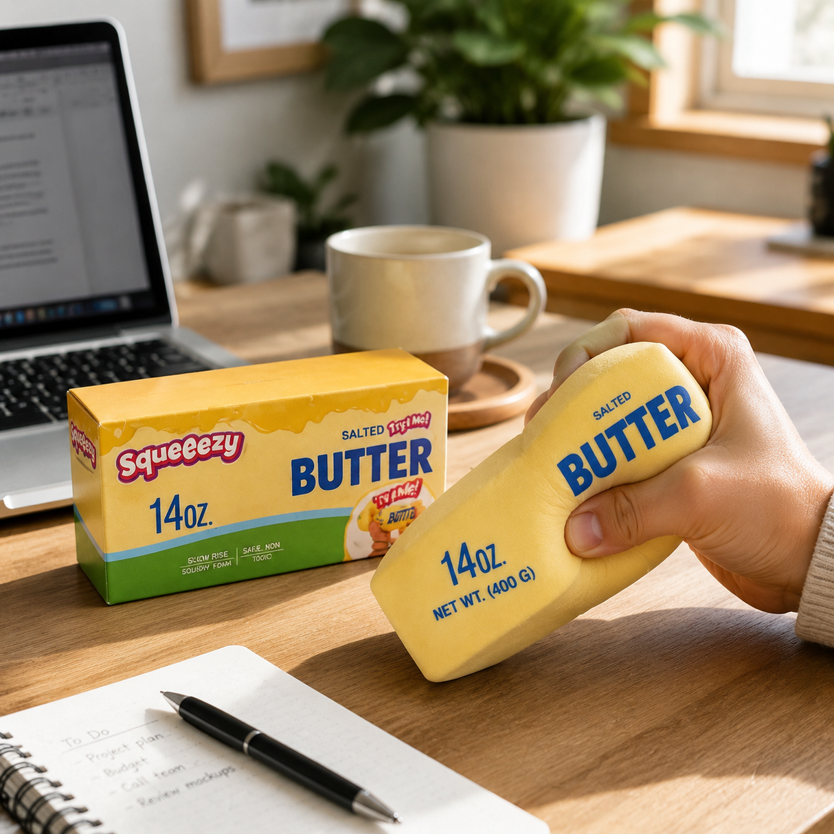 Viral Jumbo Squishy Stick of Butter - Realistic Slow Rising Food Fidget