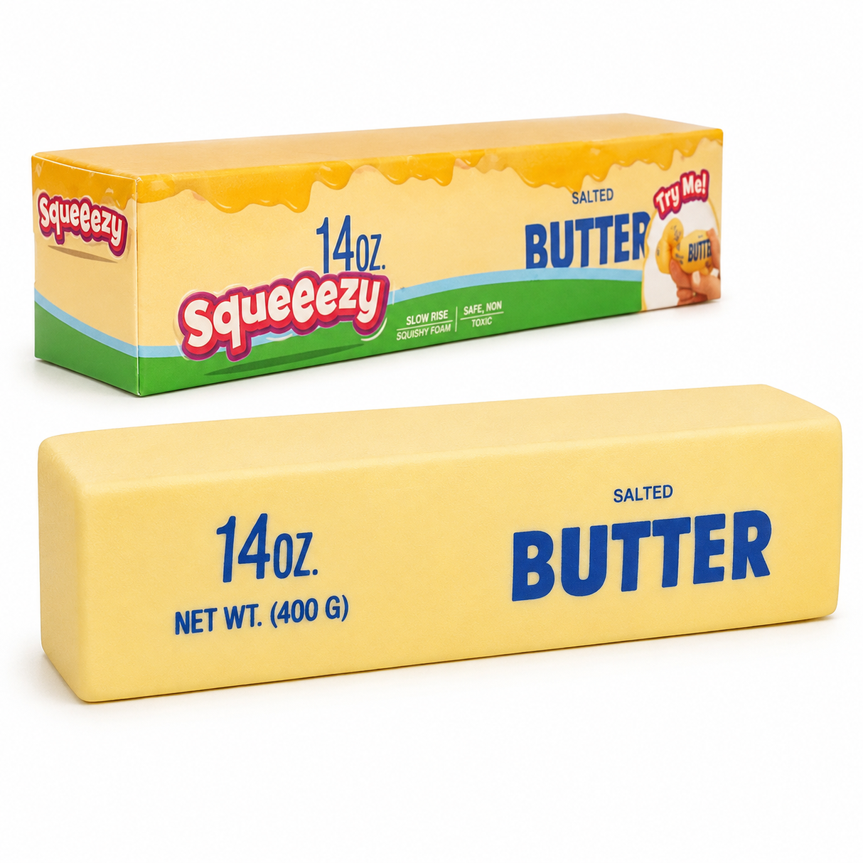 Viral Jumbo Squishy Stick of Butter - Realistic Slow Rising Food Fidget