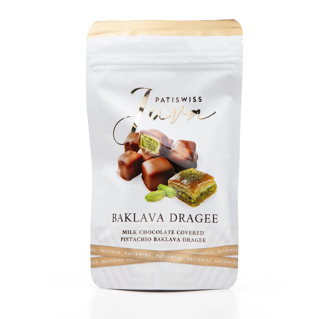 Juva Milk Chocolate-Coated Turkish Baklava Dragees with Pistachios