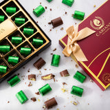 Viral Dubai Chocolate Gift Box with Gold Ribbon Wrapped