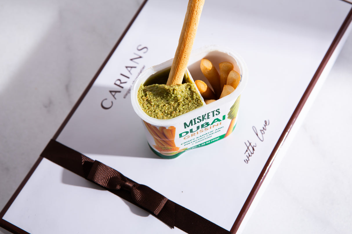 Dubai Cream Spread with Pistachio & Breadsticks, Best Snack , 12 Pieces