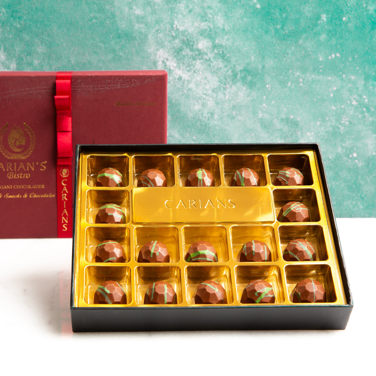 Viral Dubai Chocolate Gift Box with Gold Ribbon Wrapped