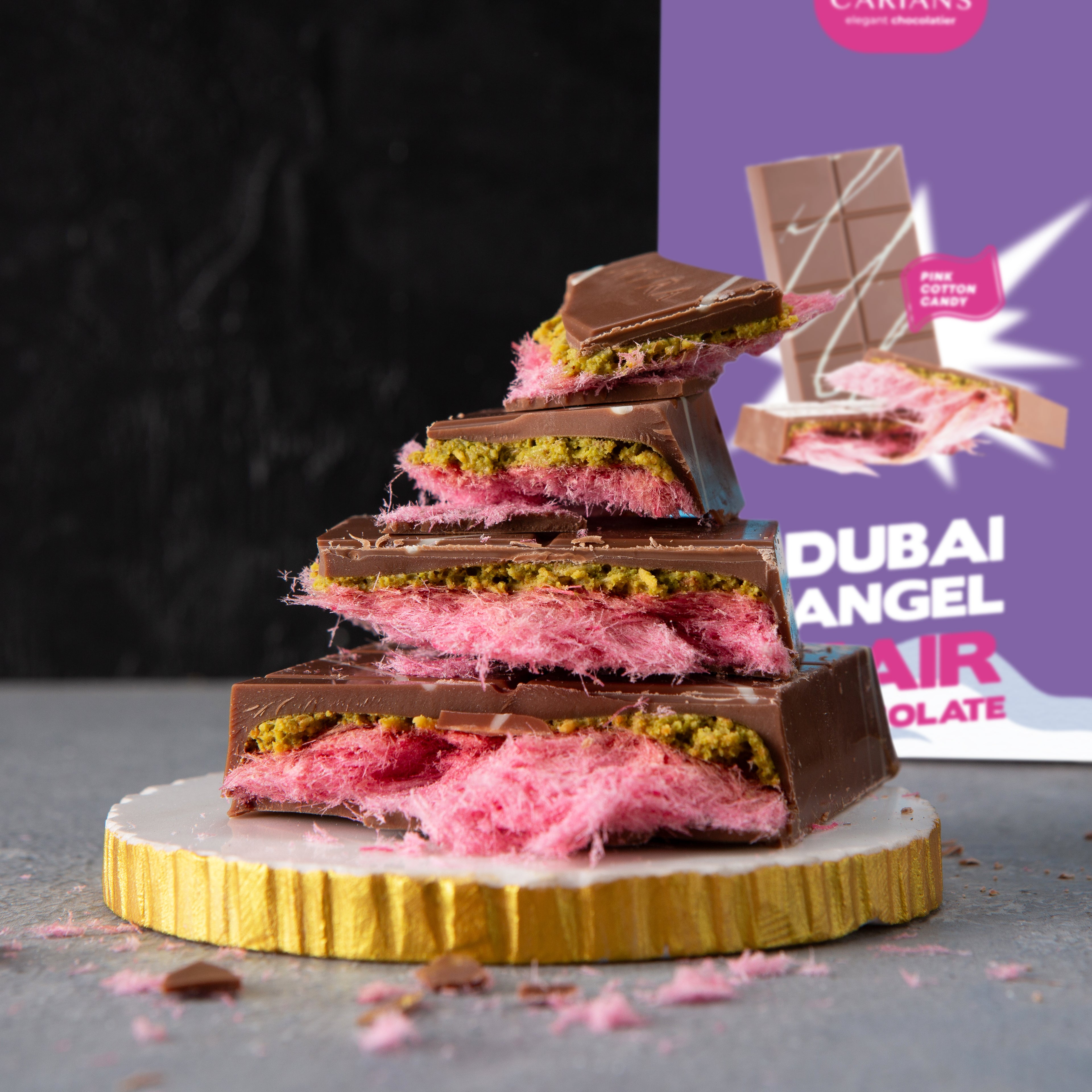 Viral Angel Hair Dubai Chocolate Bar - Pink Cotton Candy – Carian's