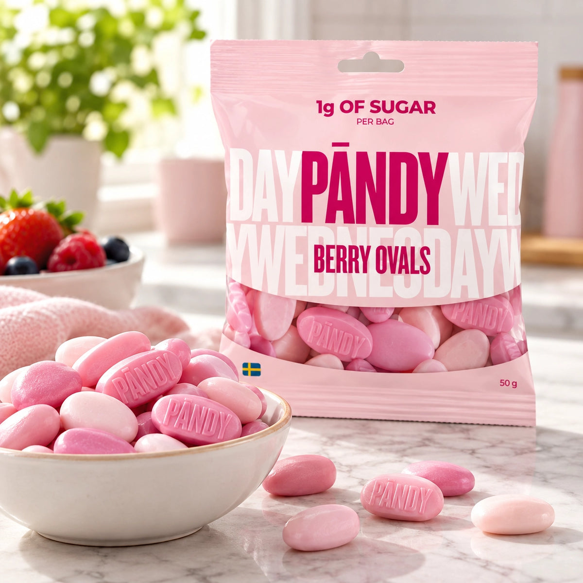 Pändy Berry Ovals – Low-Sugar Swedish Candy (5 Pack)