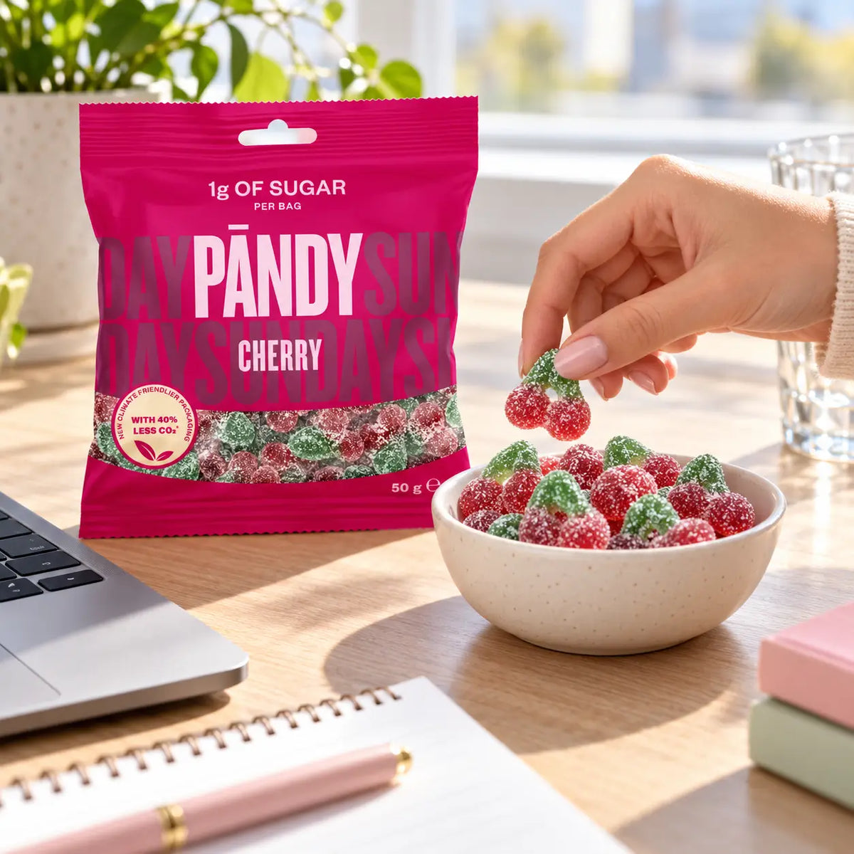 Pändy Cherry – Low-Sugar Swedish Gummy Candy (5 Pack)