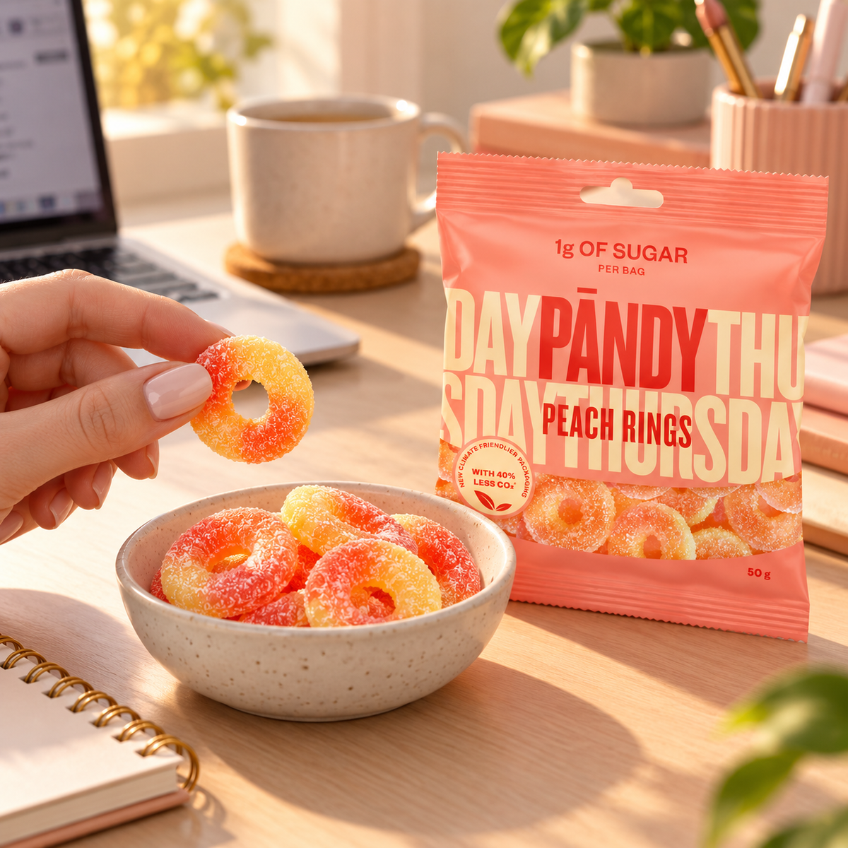 Pändy Peach Rings – Swedish Gummy Candy (5 Pack)