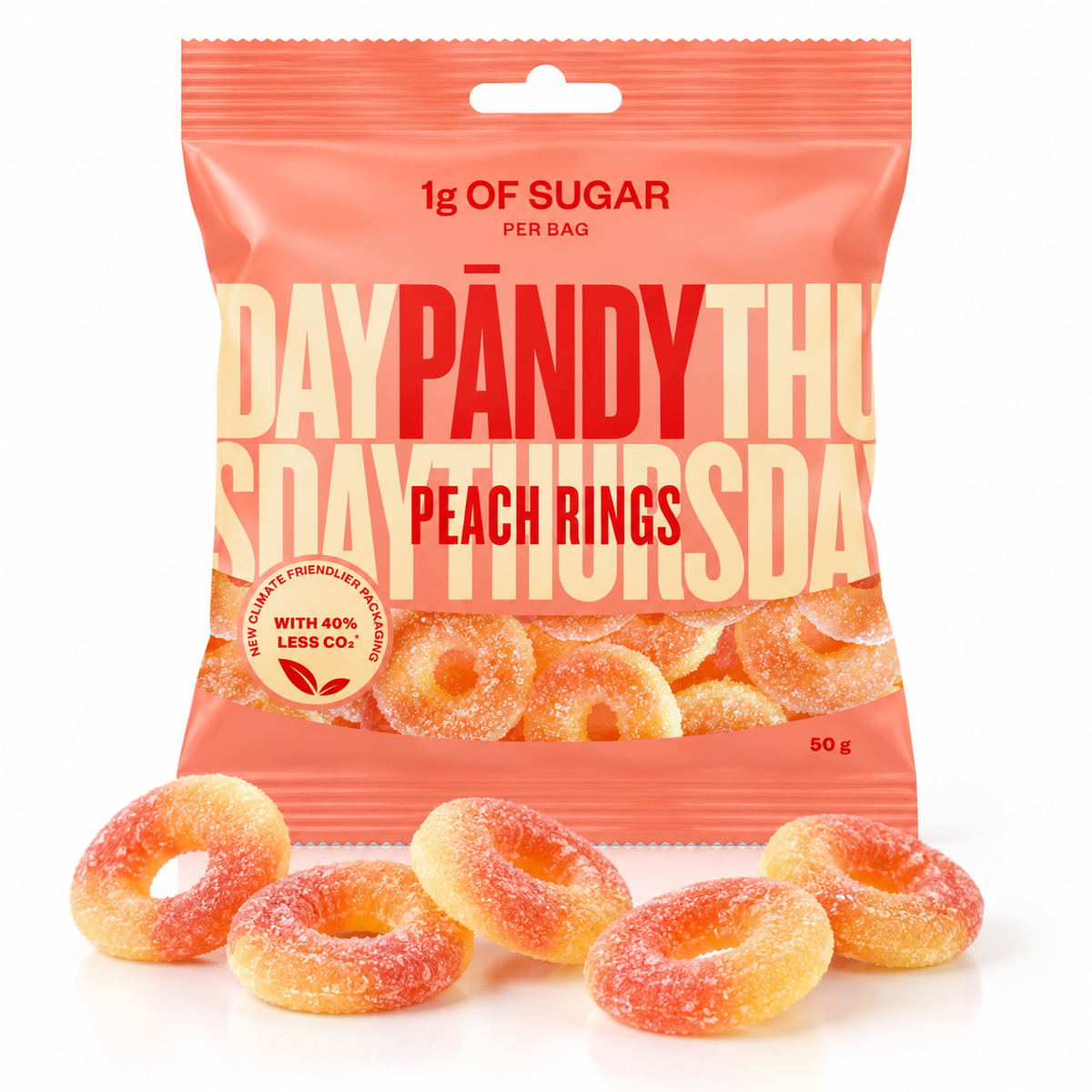 Pändy Peach Rings – Swedish Gummy Candy (5 Pack)